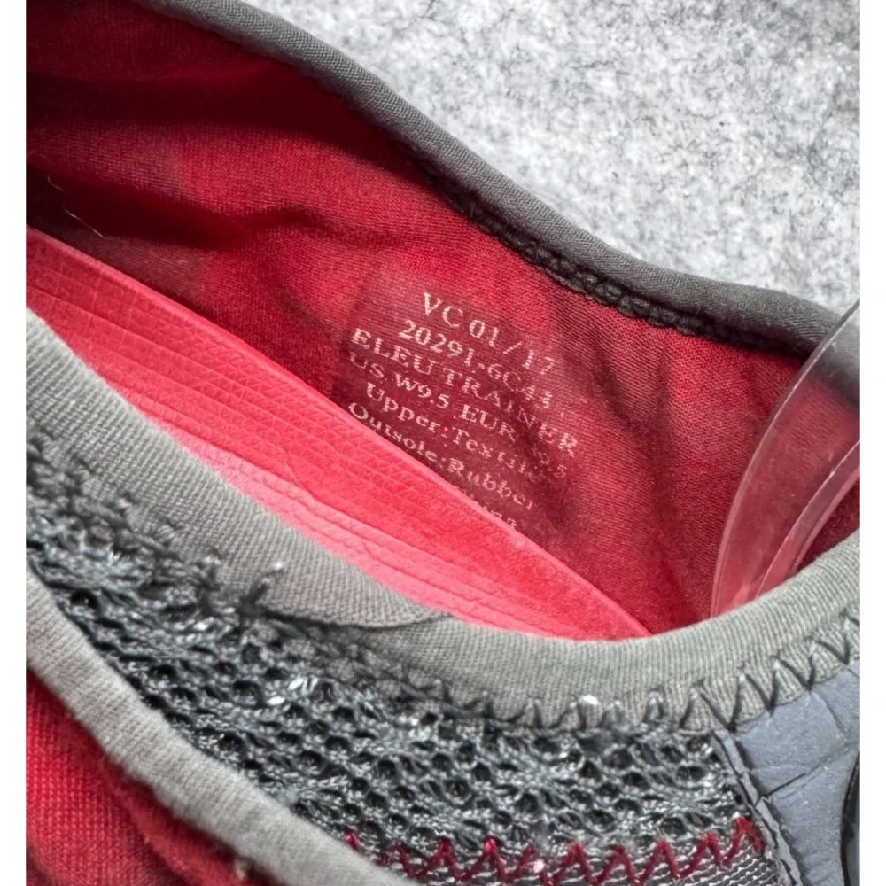 OLUKAI Eleu Trainer Shoes Womens Size 9.5 Gray Red Drawstring Water Sneakers